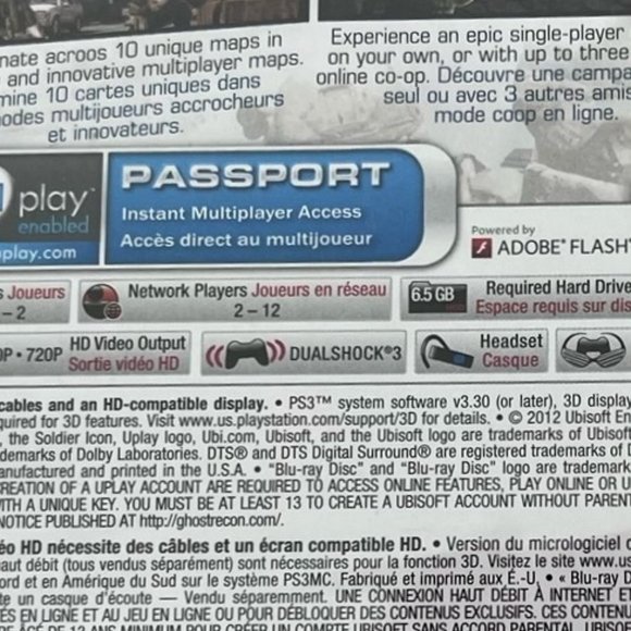 🎈HOST PICK 🎈🆕Tom Clancy's Ghost Recon Game Future Soldier (PS3) 3D Compatible - Picture 6 of 7